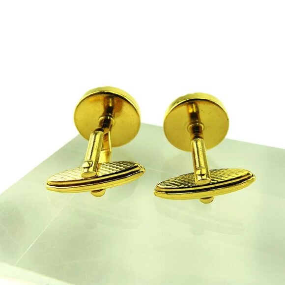 DUNHILL Cuffs D Mark Gold & Silver Bracket Authentic USED - Picture 4 of 7